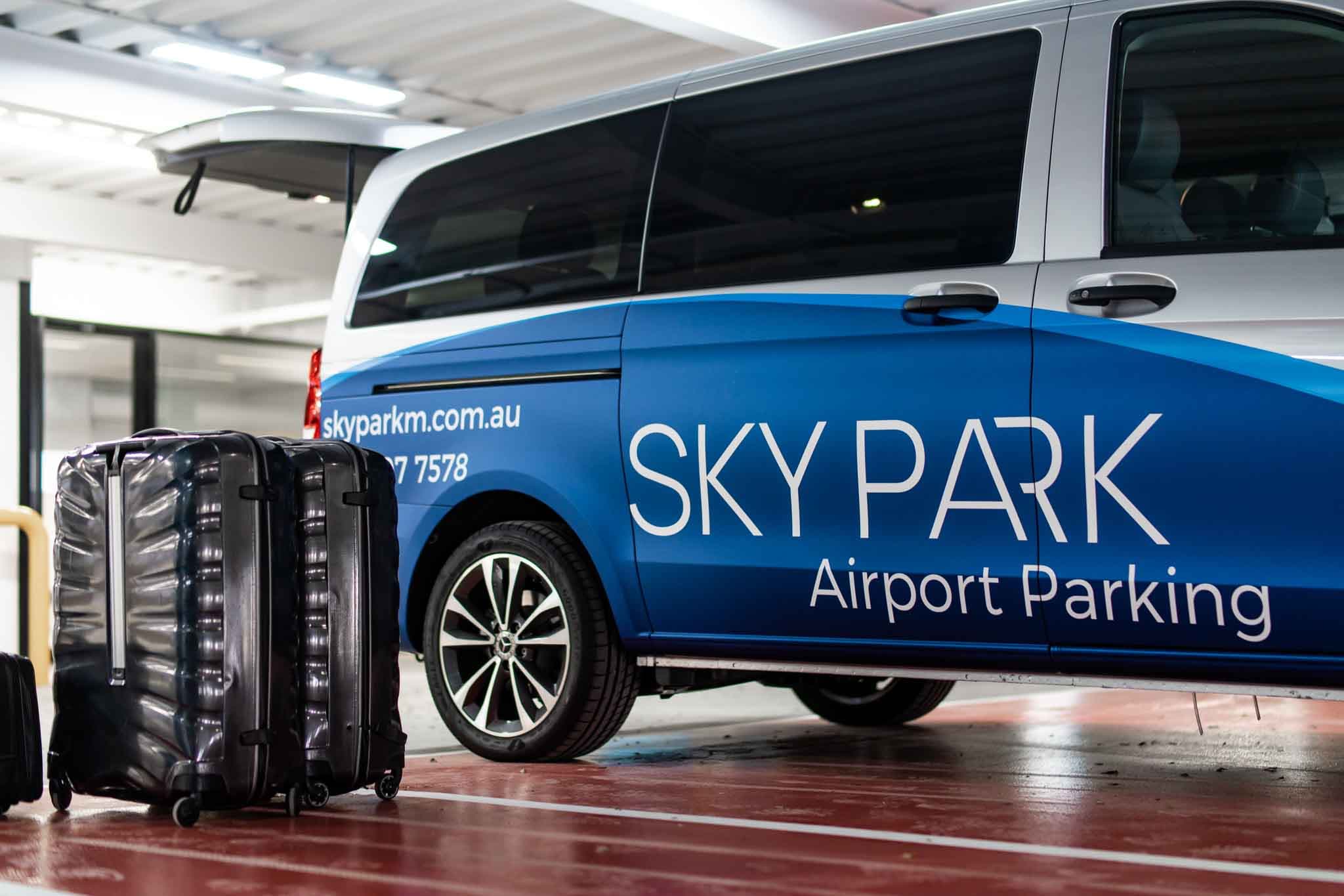 Secure airport parking at SkyPark Melbourne — purpose-built multi-level facility with 120+ CCTV cameras and licence-plate entry